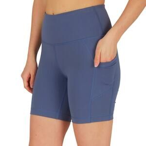 Yogalicious High Rise Lux Everyday V-Back Shorts Grisaille Blue Sz S